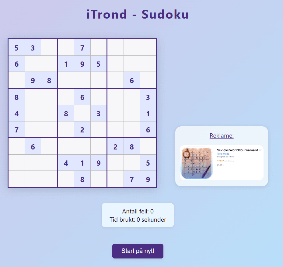 Mai-spillet – Sudoku og spec-driven utvikling